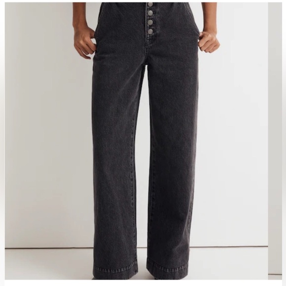 Madewell Black Super Wide Leg Jeans size 29 - Picture 2 of 9